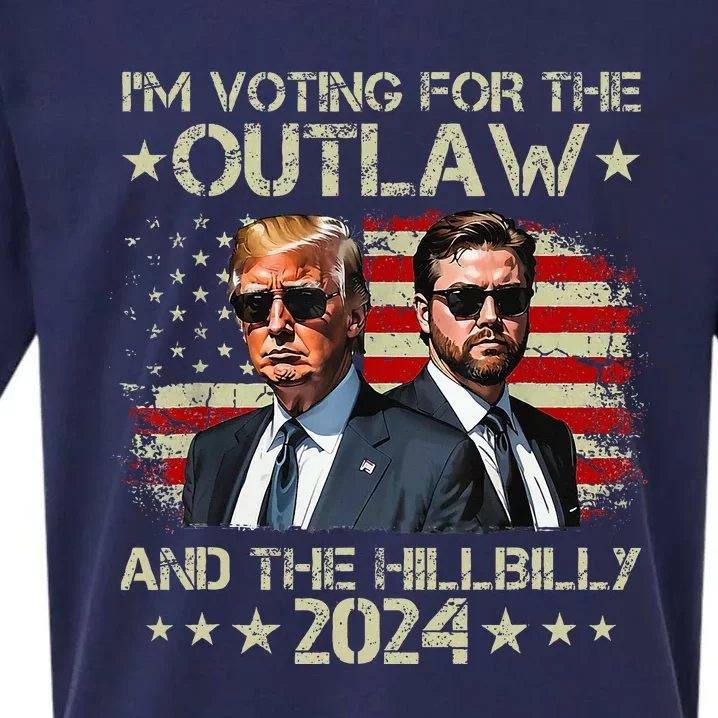 IM Voting For The Outlaw &The Hillbilly 2024 Pro Trump Meme Sueded Cloud Jersey T-Shirt