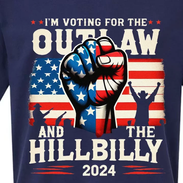 IM Voting For The Outlaw And The Hillbilly 2024 Us Flag Gift Sueded Cloud Jersey T-Shirt