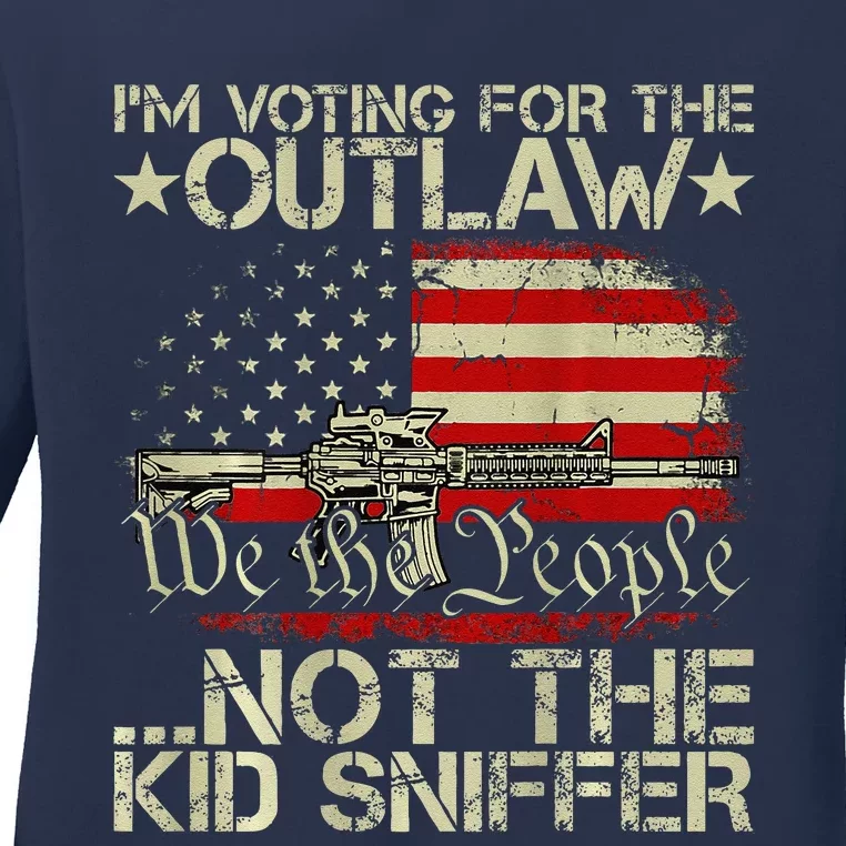 Im Voting For The Outlaw Not The Sniffer (On Back) Ladies Long Sleeve Shirt