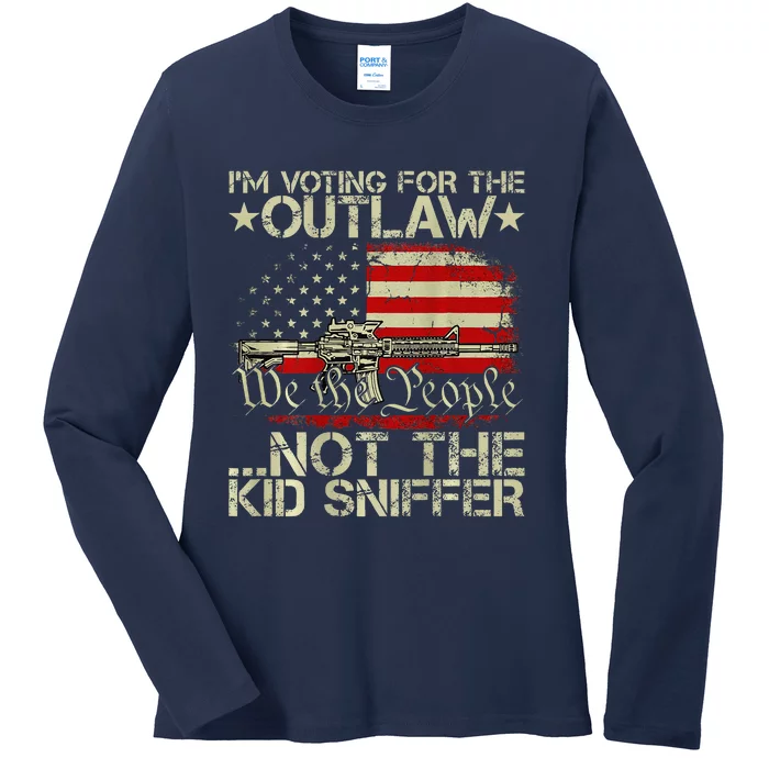 Im Voting For The Outlaw Not The Sniffer (On Back) Ladies Long Sleeve Shirt