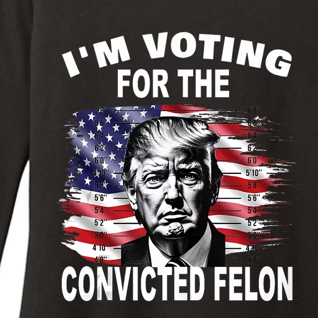 Im Voting For The Convicted Felon 2024 Funny Pro Trump Still Vote Trump Womens CVC Long Sleeve Shirt