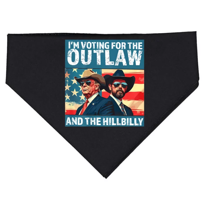 Im Voting For The Outlaw And The Hillbilly On Back USA-Made Doggie Bandana