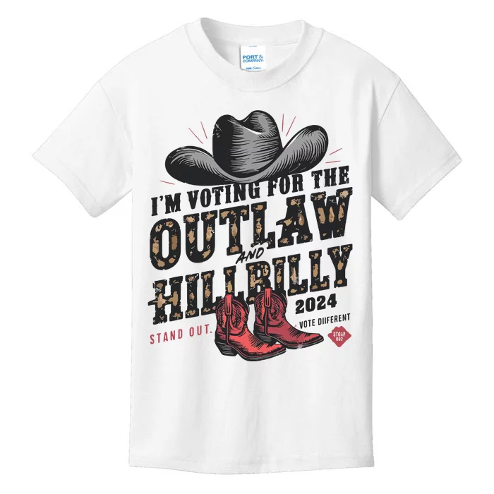 Im Voting For The Outlaw And The Hillbilly 2024 Retro Kids T-Shirt