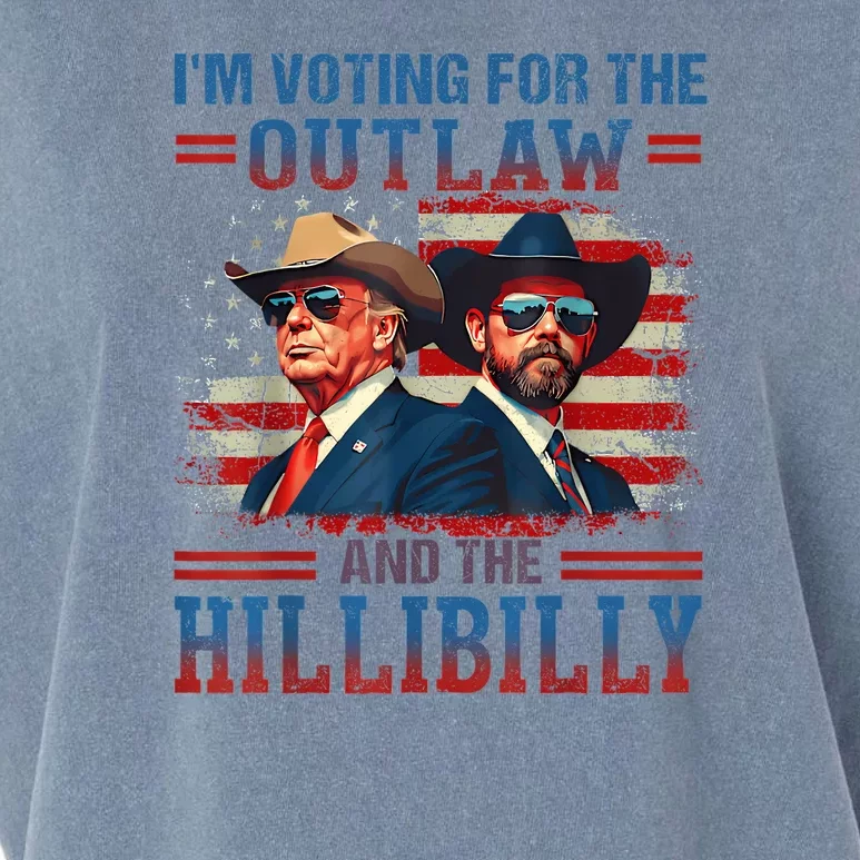 IM Voting For The Outlaw And The Hillbilly Trump Vance 2024 Garment-Dyed Women's Muscle Tee