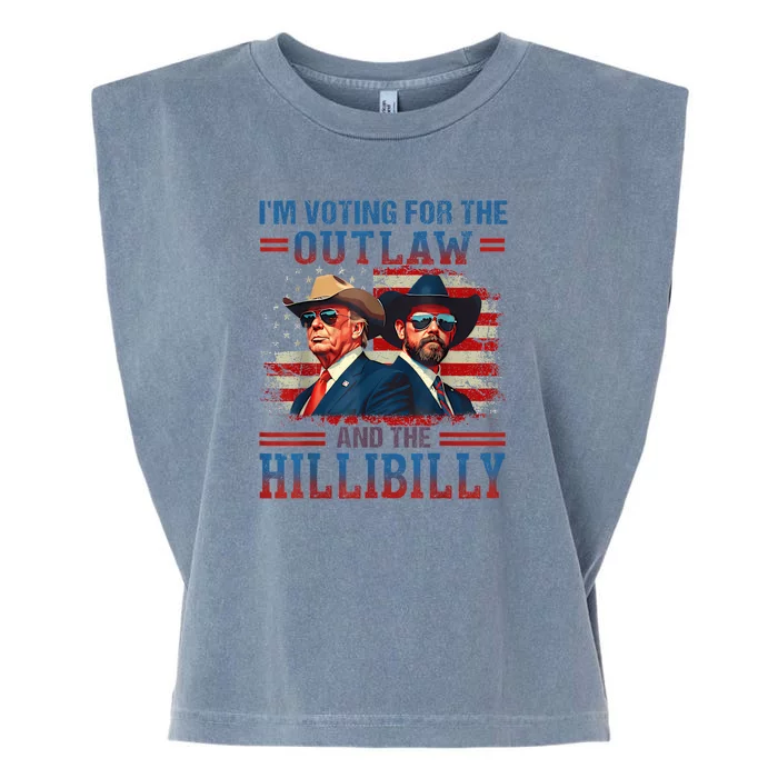 IM Voting For The Outlaw And The Hillbilly Trump Vance 2024 Garment-Dyed Women's Muscle Tee