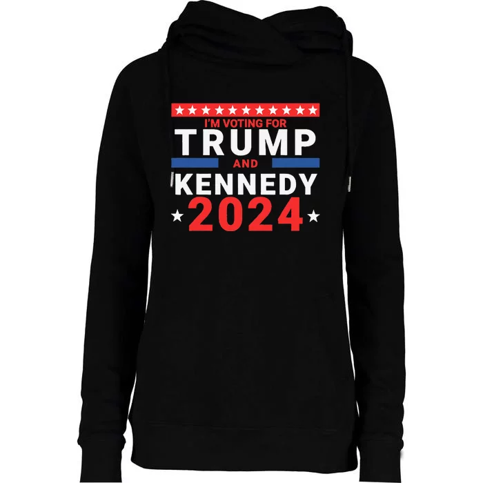 IM Voting For Trump And Kennedy 2024 Womens Funnel Neck Pullover Hood