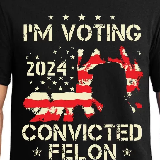 Im Voting For A Felon In 2024 Us Flag Convicted Felon Pajama Set