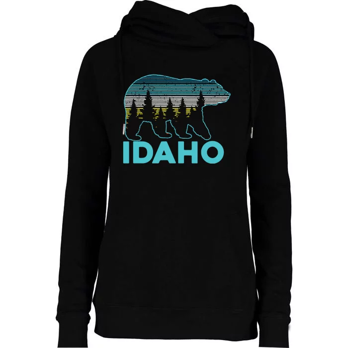 Idaho Vintage Grizzly Bear Souvenir Gift Womens Funnel Neck Pullover Hood