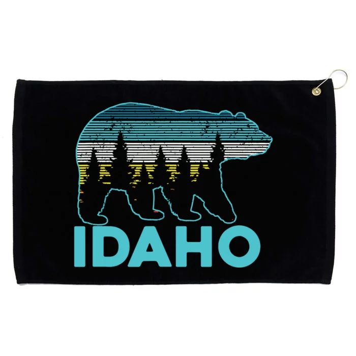 Idaho Vintage Grizzly Bear Souvenir Gift Grommeted Golf Towel