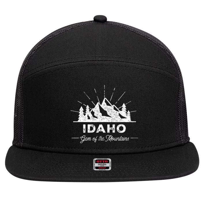 Idaho Vintage Hiking Retro 7 Panel Mesh Trucker Snapback Hat