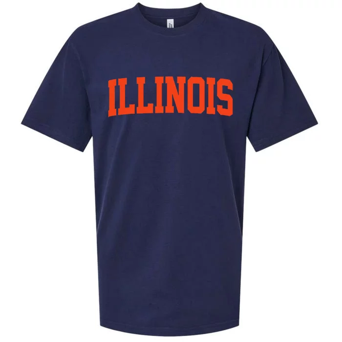 Illinois Vintage Illinois Orange Blue Throwback Il Sueded Cloud Jersey T-Shirt