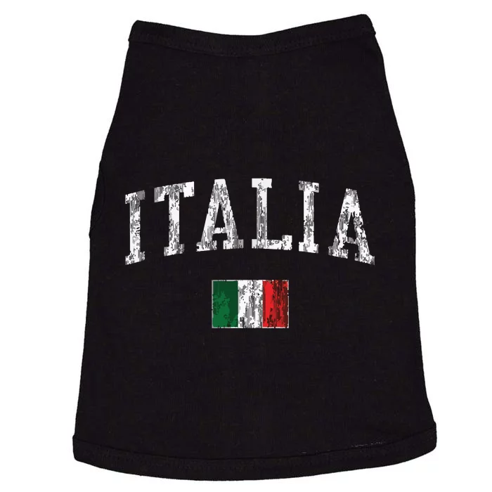 Italy Vintage Italia Sports Design Italian Flag Tee Doggie Tank