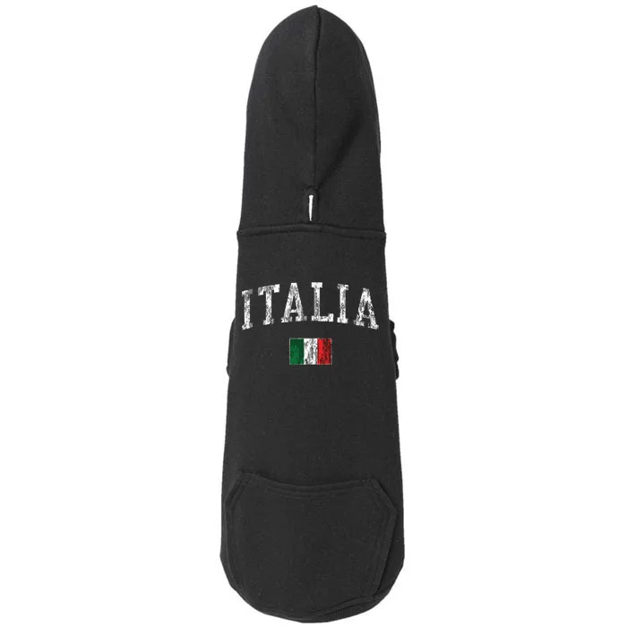 Italy Vintage Italia Sports Design Italian Flag Tee Doggie 3-End Fleece Hoodie