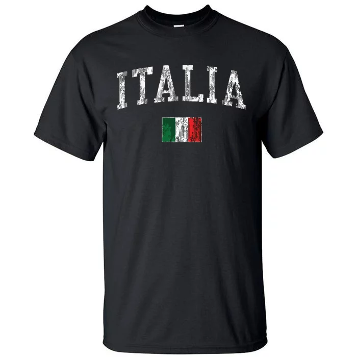 Italy Vintage Italia Sports Design Italian Flag Tee Tall T-Shirt