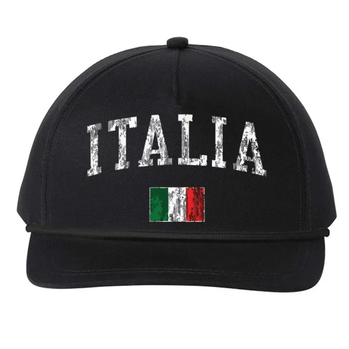 Italy Vintage Italia Sports Design Italian Flag Tee Snapback Five-Panel Rope Hat