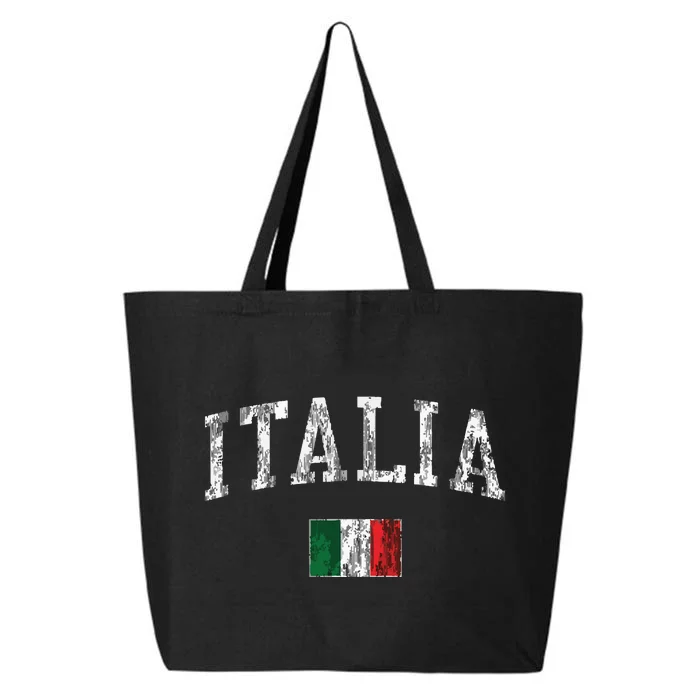 Italy Vintage Italia Sports Design Italian Flag Tee 25L Jumbo Tote