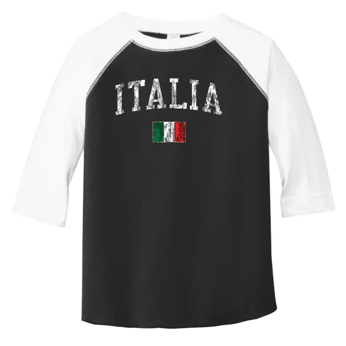 Italy Vintage Italia Sports Design Italian Flag Tee Toddler Fine Jersey T-Shirt