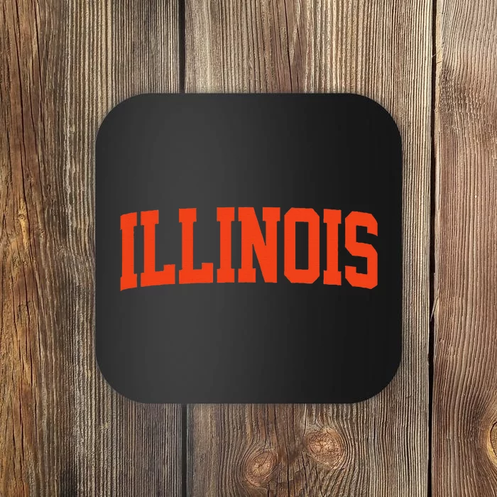 Illinois Vintage Illinois Orange Blue Throwback Il Coaster