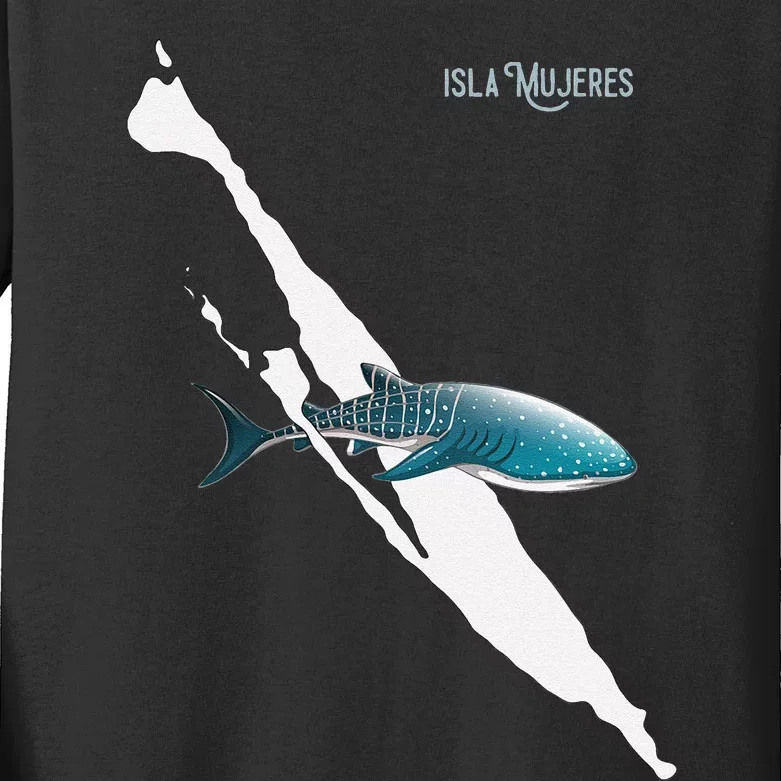 Isla Vibes Isla Mujeres Mexico Swimming With Whale Sharks Kids Long Sleeve Shirt