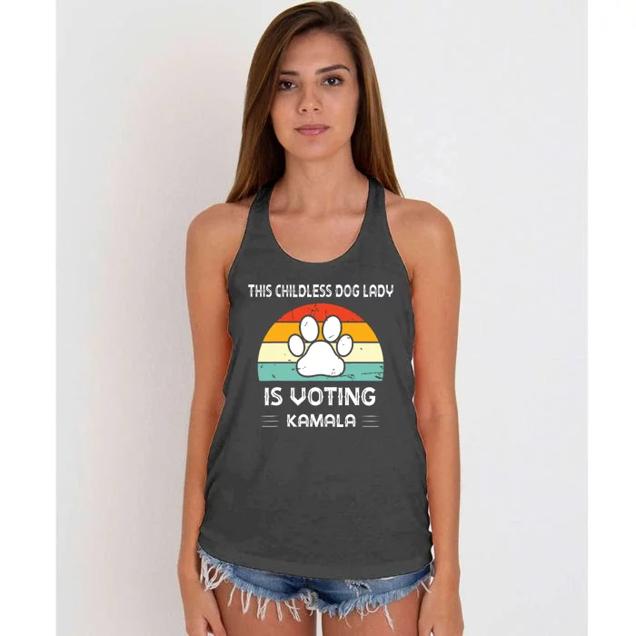 Is Voting Kamala Dog Ladies Women's Knotted Racerback Tank