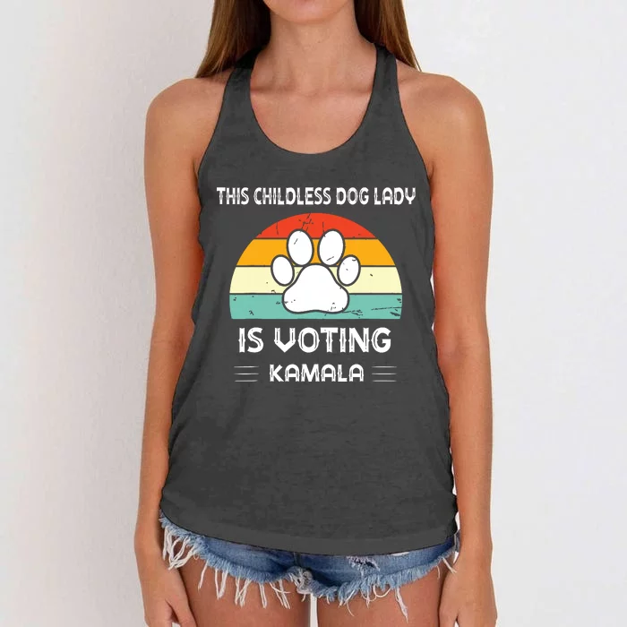 Is Voting Kamala Dog Ladies Women's Knotted Racerback Tank