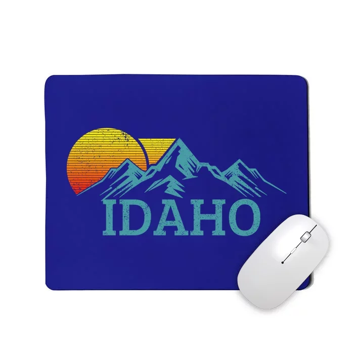 Idaho Vintage Mountains Sunset Hiking Nature Souvenir Gift Mousepad