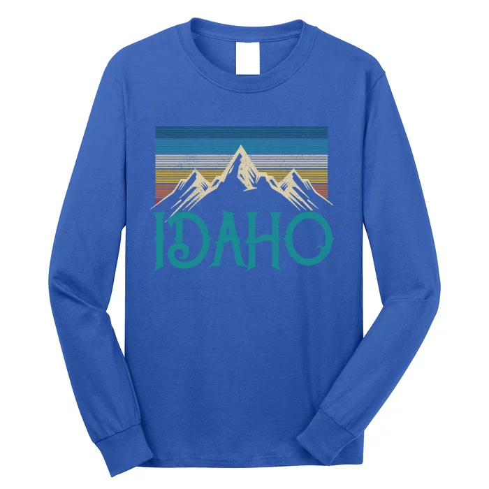 Idaho Vintage Mountains Nature Hiking Pride Souvenirs Gift Long Sleeve Shirt