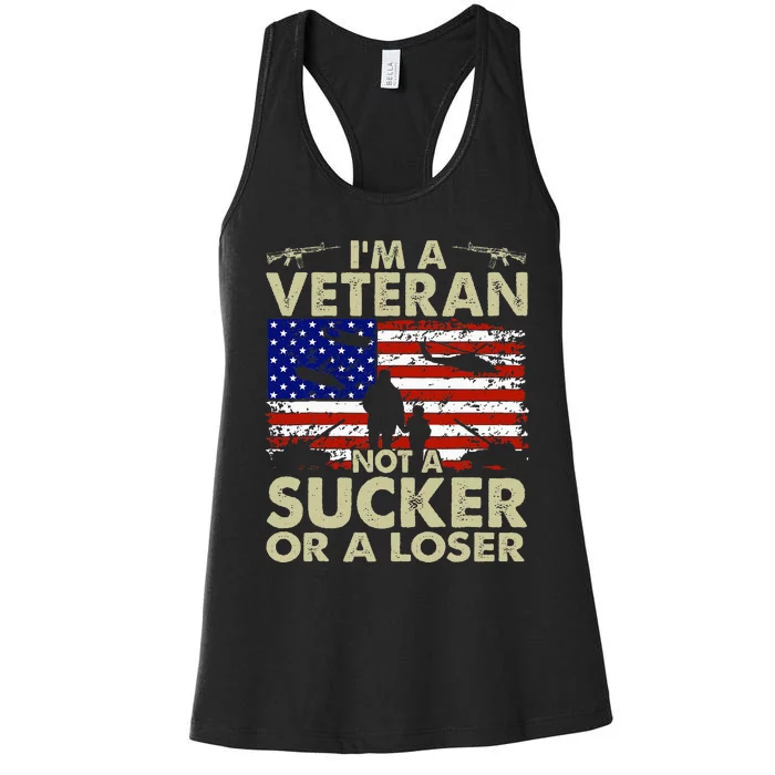 IM Veteran Not A Sucker Or A Loser Women's Racerback Tank