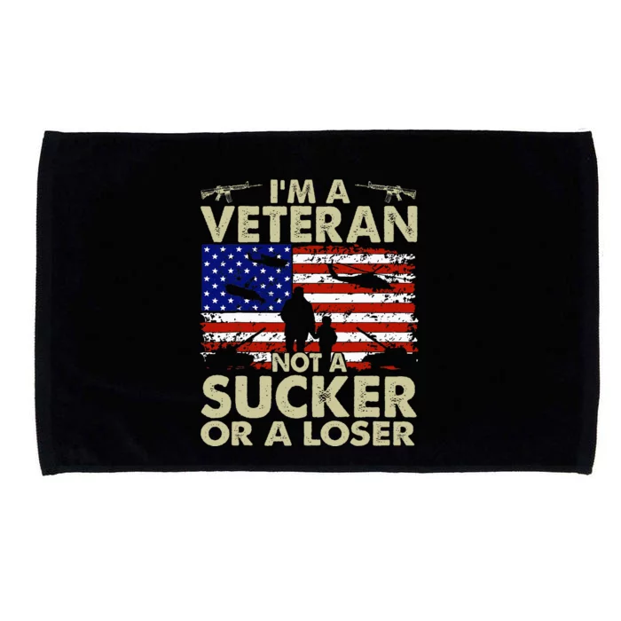 IM Veteran Not A Sucker Or A Loser Microfiber Hand Towel