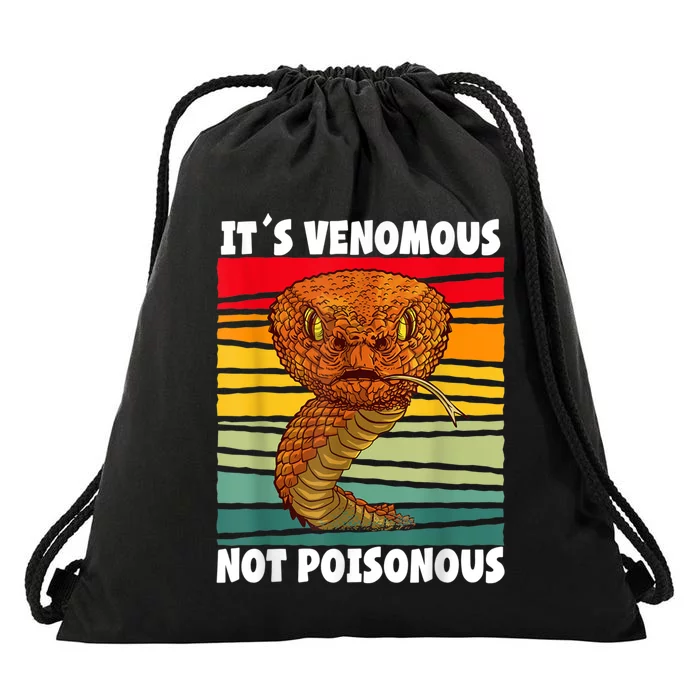 It´s Venomous Not Poisonous Retro Reptile Snake Drawstring Bag