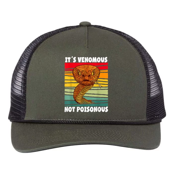 It´s Venomous Not Poisonous Retro Reptile Snake Retro Rope Trucker Hat Cap