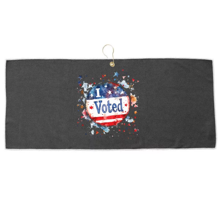 I Voted Nov 2024 Usa Elections Pro Democracy Large Microfiber Waffle Golf Towel