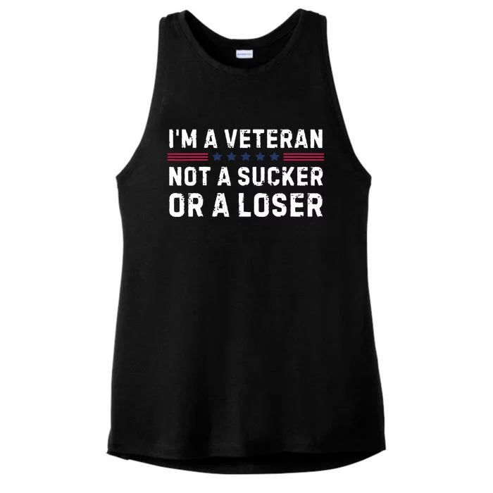 IM Veteran Not A Sucker Or A Loser Ladies Tri-Blend Wicking Tank