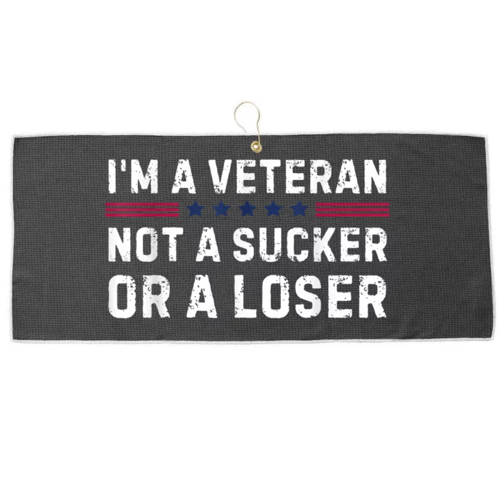 IM Veteran Not A Sucker Or A Loser Large Microfiber Waffle Golf Towel