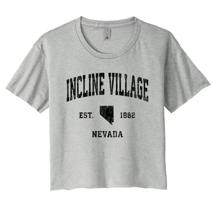 Incline Village Nevada Nv Vintage Athletic Women's Crop Top Tee