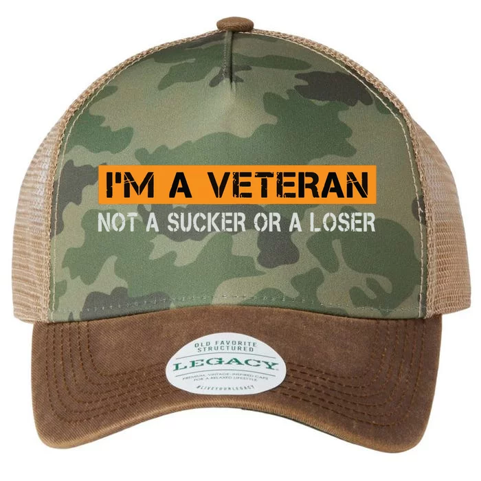 IM Veteran Not A Sucker Or A Loser Dad Papa Grandpa Gifts Legacy Tie Dye Trucker Hat