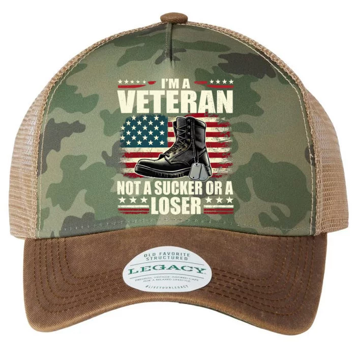 IM Veteran Not A Sucker Or A Loser Us Veteran Day Legacy Tie Dye Trucker Hat