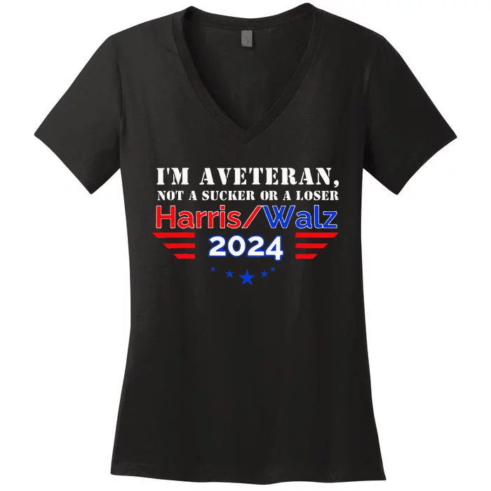 IM Veteran Not A Sucker Or A Loser Women's V-Neck T-Shirt