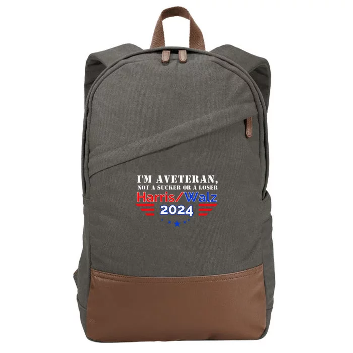 IM Veteran Not A Sucker Or A Loser Cotton Canvas Backpack