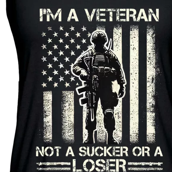 IM Veteran Not A Sucker Or A Loser Us Veteran Day Ladies Essential Flowy Tank