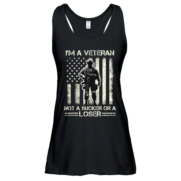 IM Veteran Not A Sucker Or A Loser Us Veteran Day Ladies Essential Flowy Tank