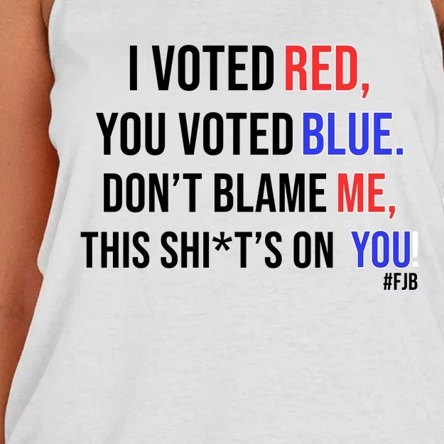 I Voted Red, You Voted Blue Women's Knotted Racerback Tank