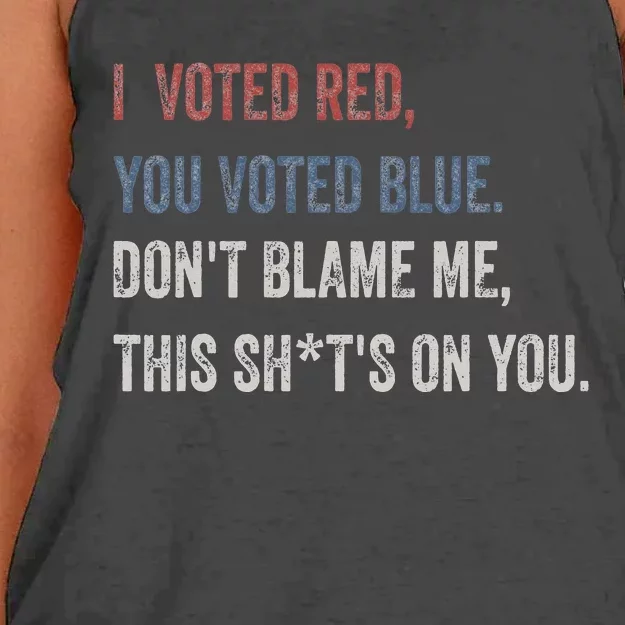 I Voted Red You Voted Blue Don't Blame Me - Anti Biden Women's Knotted Racerback Tank