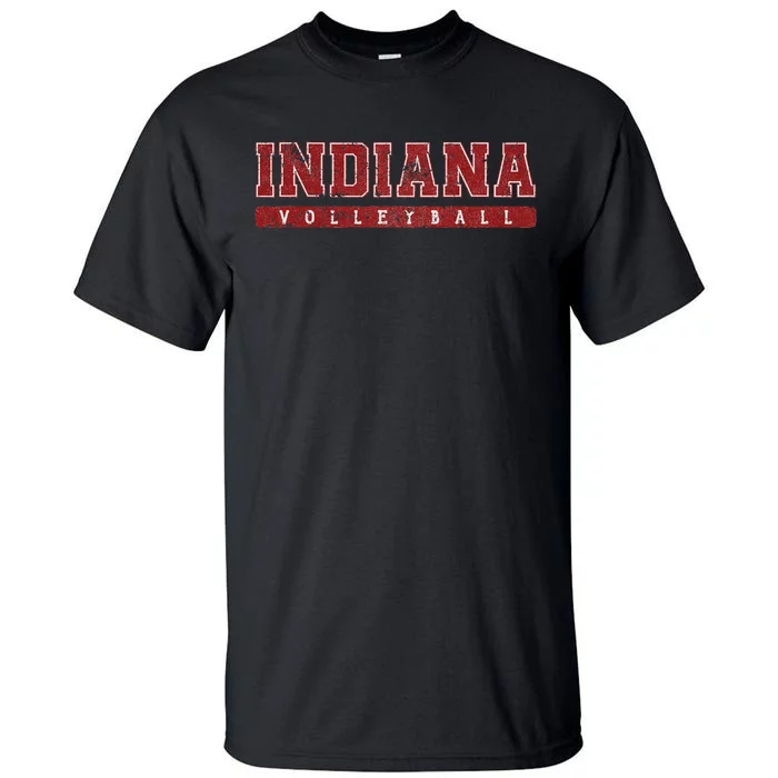 Indiana Volleyball Red Vintage Text Tall T-Shirt