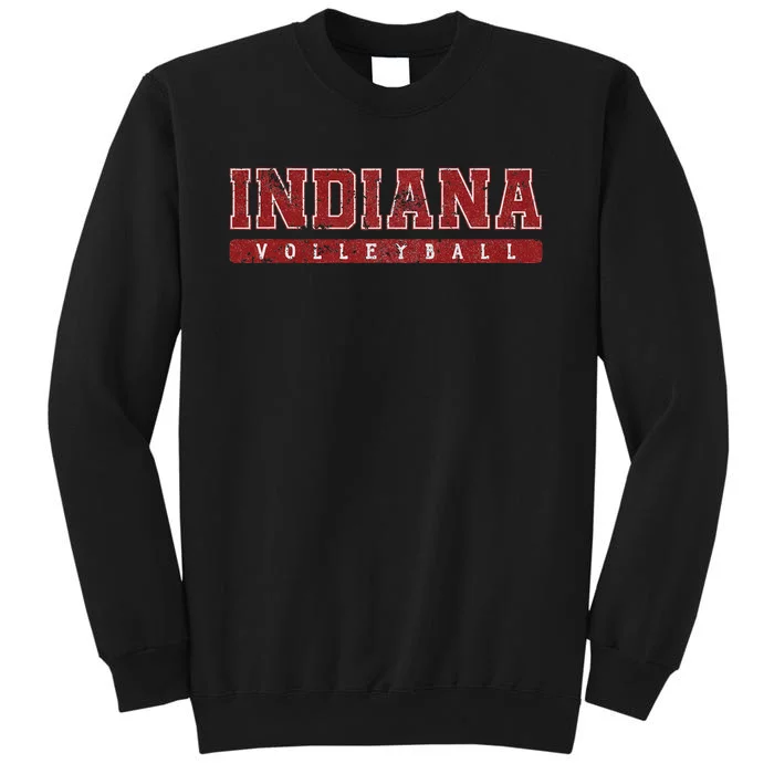 Indiana Volleyball Red Vintage Text Tall Sweatshirt