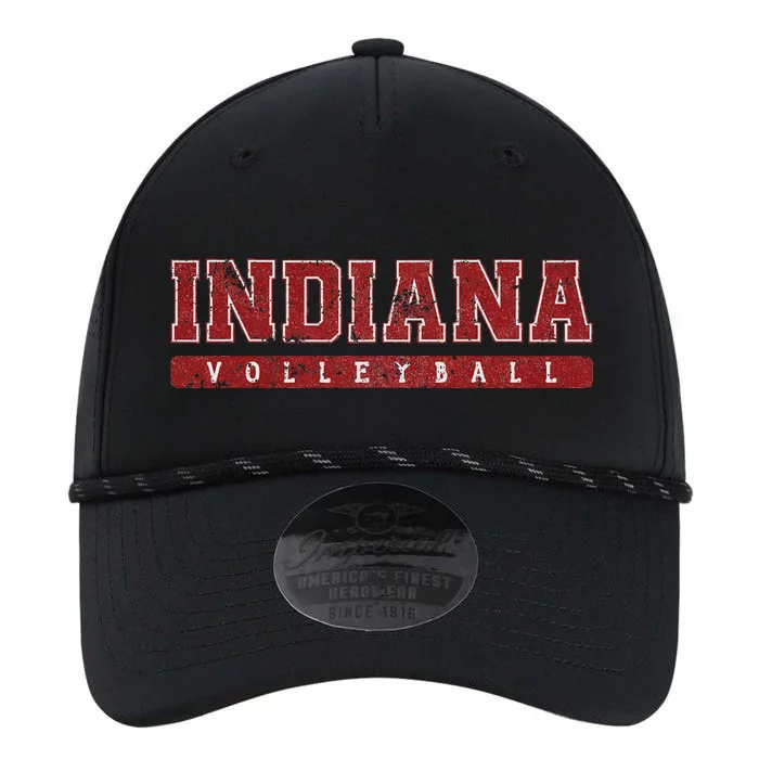 Indiana Volleyball Red Vintage Text Performance The Dyno Cap