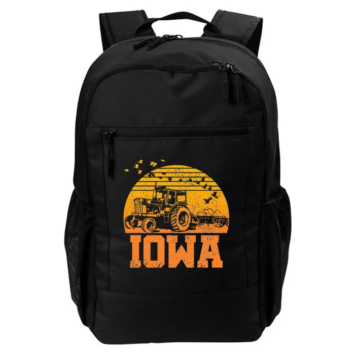 Iowa Vintage Retro Tractor Farmer Gift Daily Commute Backpack