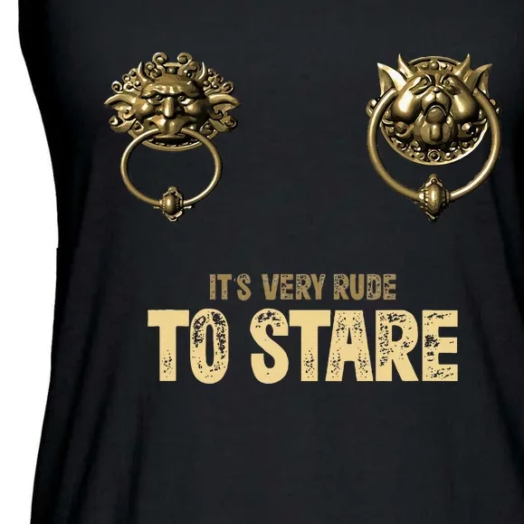 ItS Very Rude To Stare Labyrinth Door Knocker Ladies Essential Flowy Tank