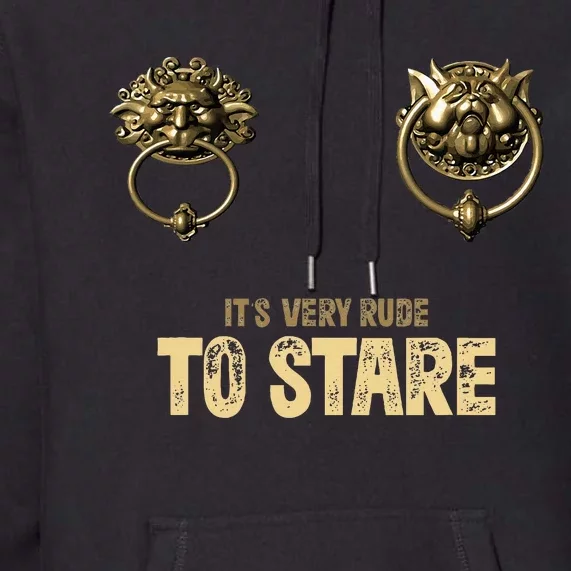 ItS Very Rude To Stare Labyrinth Door Knocker Premium Hoodie