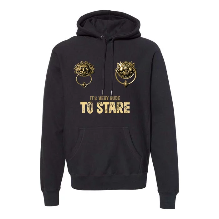 ItS Very Rude To Stare Labyrinth Door Knocker Premium Hoodie